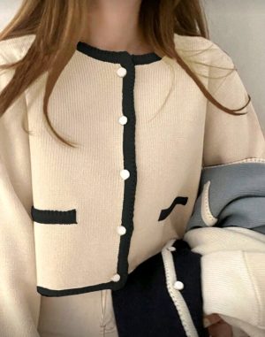 White Knit Cardigan Women