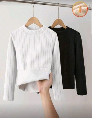 Ribbed Knit Long Sleeve Blouse for Girls – EU 8 years / US 8Y
Fits girls aged 7–9 years